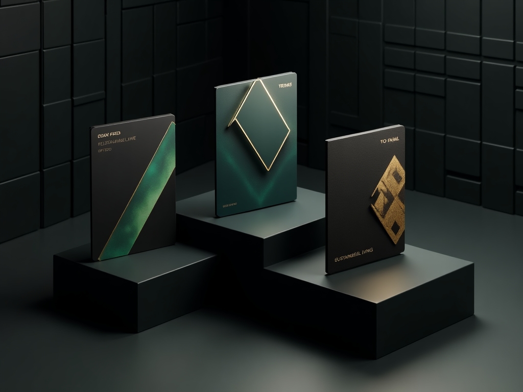 Three gift card packages displayed on platforms