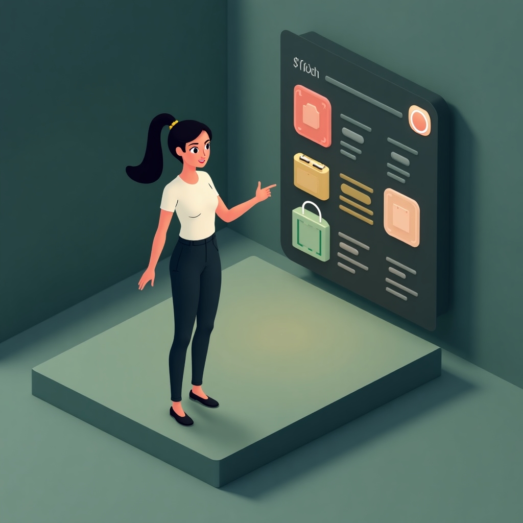 Person selecting a digital gift card from options